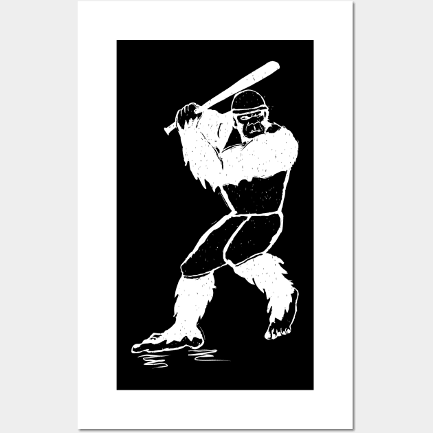 Bigfoot Baseball Player Wall Art by Tesszero